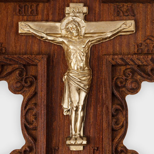 Крест постригальный деревянный с распятием из латуни, 10,9х25,2 см фото 6