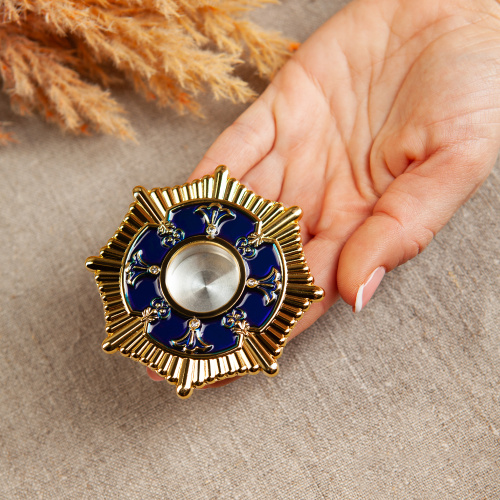 Мощевик врезной, цинковый сплав, синяя эмаль, Ø 70/21 мм фото 4