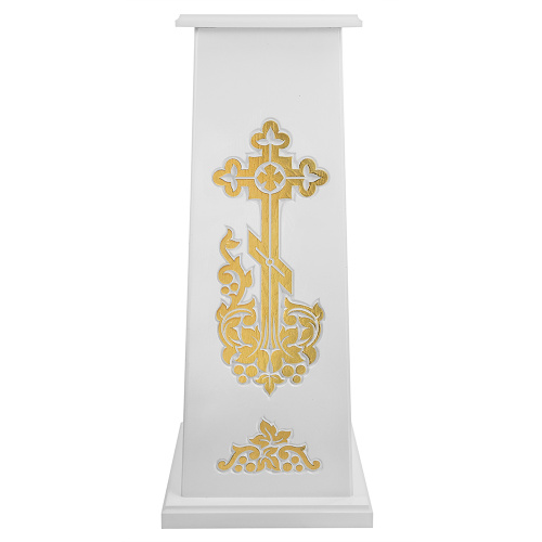 Подставка под хоругвь, крест, икону "Суздальская" белая с золотом (поталь) фото 2