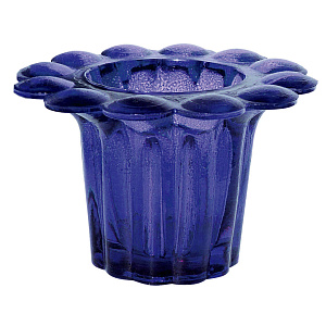 Стаканчик для лампадки "Ромашка", синий, высота 5,5 см, диаметр 8 см (стекло)