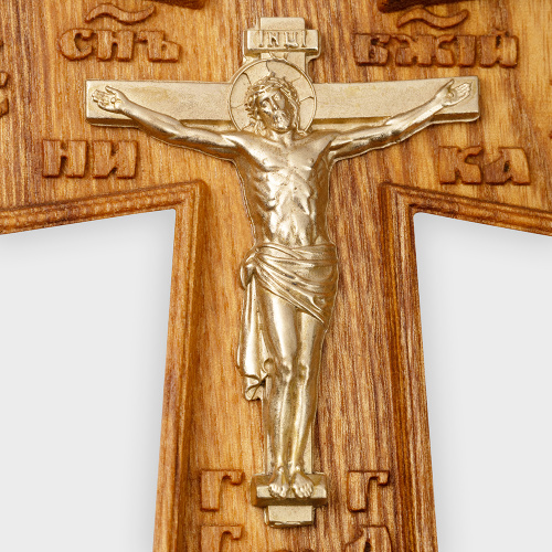 Крест постригальный деревянный с распятием из латуни, 10,1х26,4 см фото 4 Крест постригальный деревянный с распятием из латуни, 10,1х26,4 см фото 4