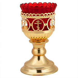 Лампада настольная, цинковый сплав, №2, 9х14 см (со стаканчиком)