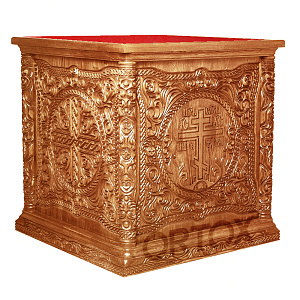 Облачение на престол "Вологодское", светлое, высота 105 см (80х80х105 см красная ткань)