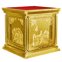 Облачение на престол "Золотые своды" с литыми иконами, чеканка, высота 105 см
