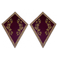Платы под крест бордовые с вышивкой "Виноградная лоза", 30х43 см
