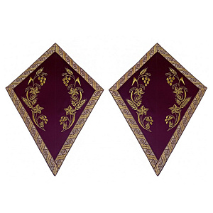 Платы под крест бордовые с вышивкой "Виноградная лоза", 30х43 см (бархат)