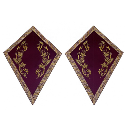 Платы под крест бордовые с вышивкой "Виноградная лоза", 30х43 см