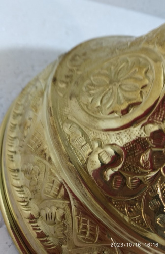 Потир на 0,3 л, нерж.сталь, чеканка, 13х23 см, У-0882 фото 2