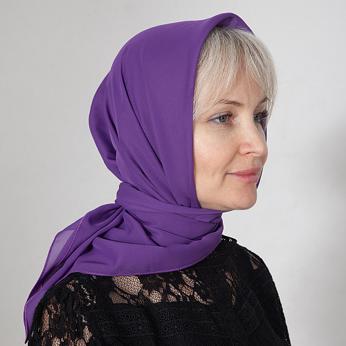 Платок, креп-шифон, цвета в ассортименте, 100х100 см