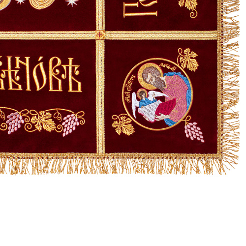 Плащаница Спасителя с предстоящими, бархат, 165х105 см фото 4