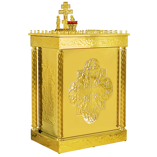 Панихидный стол на 70 свечей "Иерусалимский", колонны, чеканка, 70х50х115 см