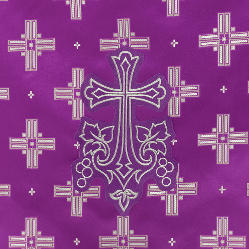 Облачение на престол с пеленой, шелк "Святительский", фиолетовое с серебром фото 5