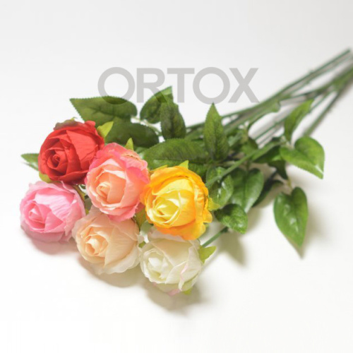 Цветы искусственные "Ветка розы" №4, цвет микс фото 2