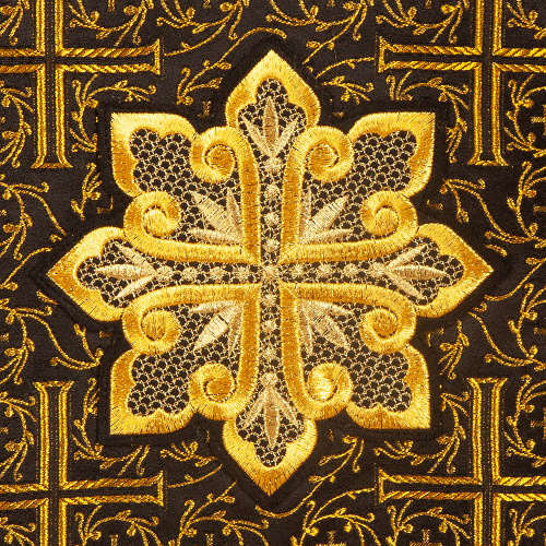 Иерейское облачение, парча "Афон", черное с золотом фото 8