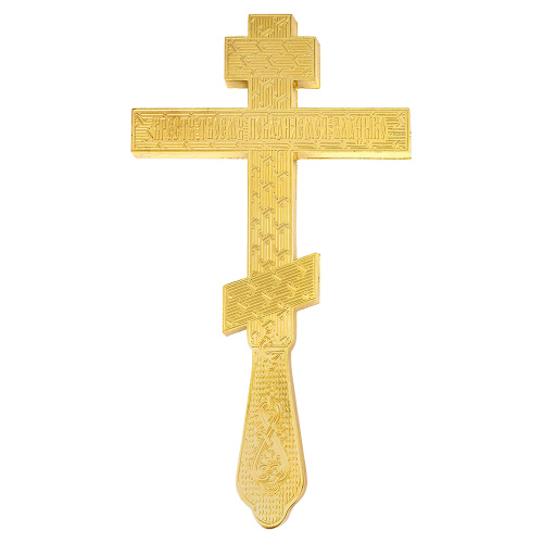 Крест напрестольный, цинковый сплав, зеленая эмаль, красные камни, 14,5х26 см фото 10