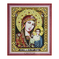 Алмазная мозаика "Икона Божией Матери "Казанская" на подрамнике, 40х50 см