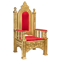 Архиерейский трон "Ярославский", цвет "золото", 78х72х160 см