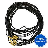 Гайтан хлопковый черный (замок закрутка) №3, 60 см (упаковка 100 шт.)