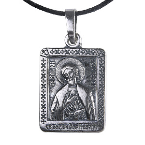 Образок мельхиоровый с ликом благоверного князя Александра Невского, серебрение (средний вес 5 г)