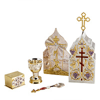 Дароносица "Виноградная лоза" из ювелирного сплава, высота 13,5 см