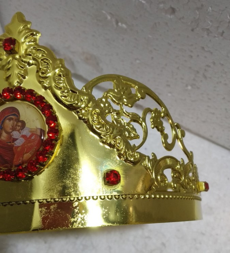 Венцы венчальные, пара, с камнями, высота 10 см, №2, У 55-0341 фото 15