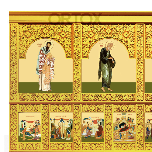 Иконостас "Суздальский" трехъярусный позолоченный, 608х483х25,4 см фото 7