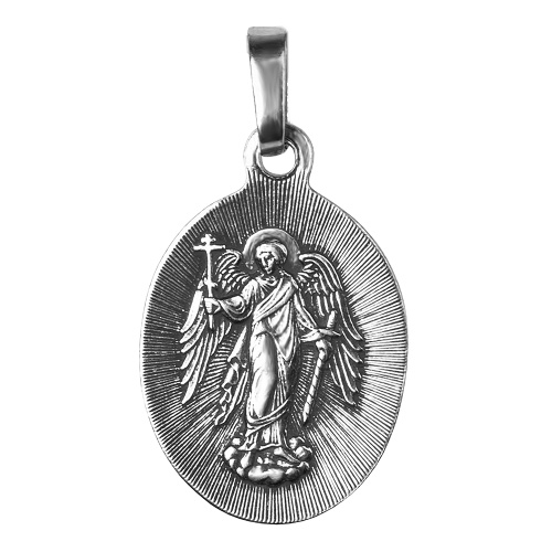 Образок мельхиоровый с ликом блаженной Матроны Московской овальной формы, серебрение фото 2
