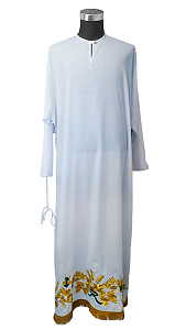 Подризник белый, комбинированная вышивка с рисунком "Цветочный" (мокрый шелк)