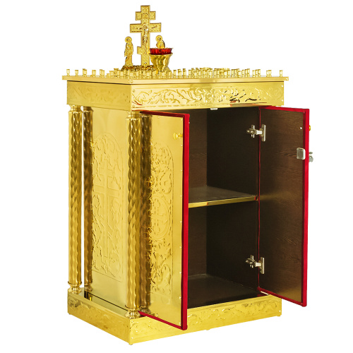 Панихидный стол на 70 свечей "Иерусалимский", колонны, чеканка, 70х50х115 см фото 8