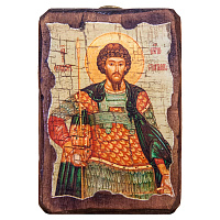 Икона великомученика Феодора Стратилата, 6,5х9 см, под старину