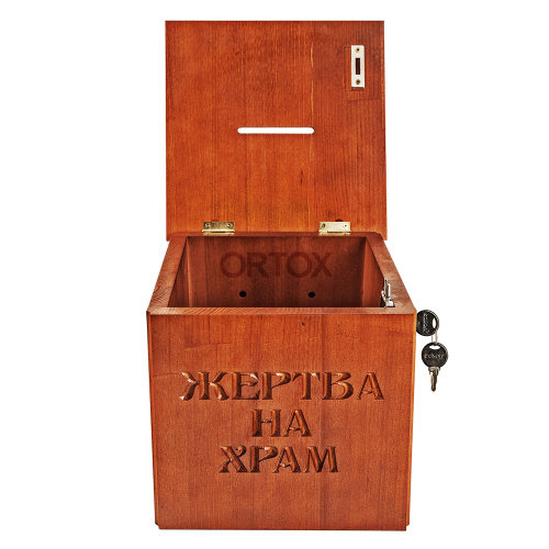 Ящик для пожертвований "Суздальский" настольный / настенный, прямой, цвет "кипарис", 26х28х25 см фото 3