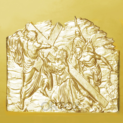 Облачение на престол "Золотые своды", чеканка, высота 105 см фото 3