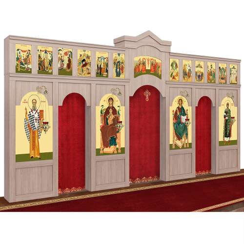 Иконостас "Самарский" двухъярусный, цвет "дуб честерфилд", 608х40х345 см фото 2