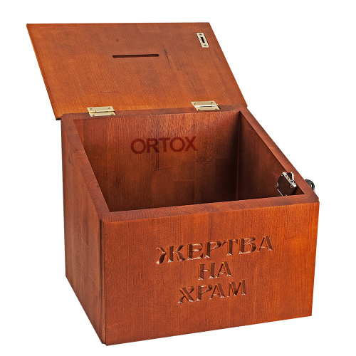 Ящик для пожертвований "Суздальский" настольный / настенный, наклонный, цвет "кипарис", 36х28х36 см фото 2