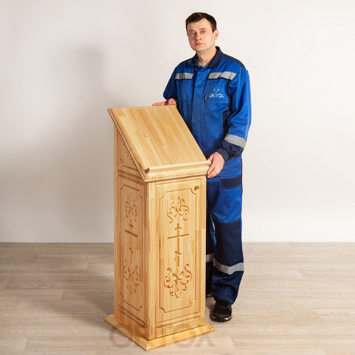 Аналой боковой "Иркутский", цвет "натуральное дерево", 44х44х120 см фото 8