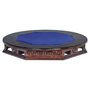 Подиум-кафедра "Вятская" круглая темная, диаметр 120 см (1 уровень синяя ткань)