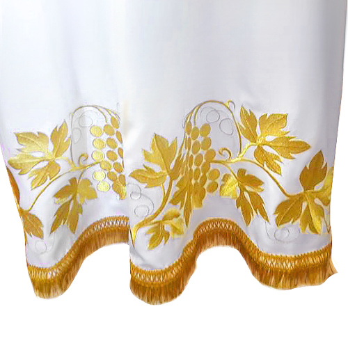 Подризник белый, золотая вышивка с рисунком "Виноградная лоза" фото 2