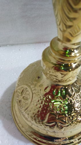 Подсвечник напрестольный, латунь, 13х34 см, №2, У 13-0315 фото 5 Подсвечник напрестольный, латунь, 13х34 см, №2, У 13-0315 фото 5