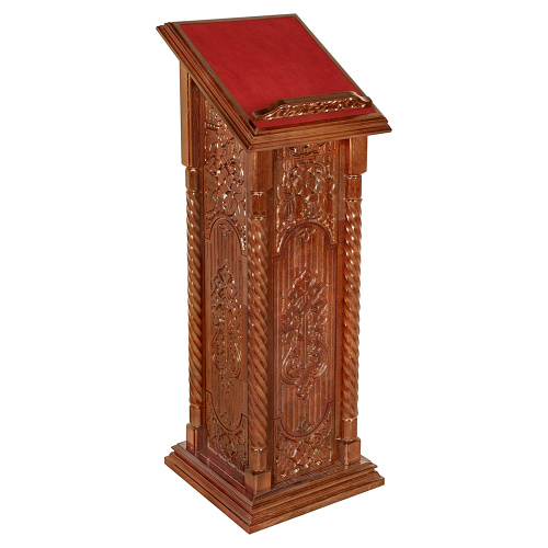 Аналой боковой "Суздальский", цвет "кипарис", тумба, красная ткань, 46х51х130 см Аналой боковой "Суздальский", цвет "кипарис", тумба, красная ткань, 46х51х130 см