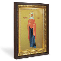 Икона мученицы Татианы Римской, в широком багете, цвет "темный дуб", на холсте, с золочением, №3