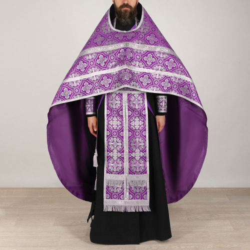 Иерейское облачение, шелк "Горненский", фиолетовое с серебром фото 8 Иерейское облачение, шелк "Горненский", фиолетовое с серебром фото 8
