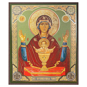 Икона Божией Матери "Неупиваемая Чаша", МДФ, 10х12 см (печать)
