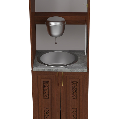 Шкаф под рукомойник "Суздальский", цвет "ноче экко", "кипарис", 60х50х201 см фото 3