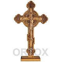 Крест резной выносной "Новгородский" на подставке, бук, 16х32 см, У-0616
