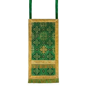 Набедренник иерейский, креп-сатин, церковный шёлк, 35х70 см (зеленый)