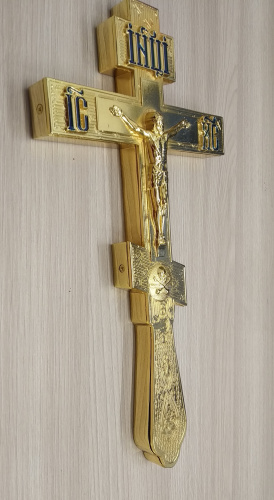 Крест напрестольный латунный, 14х26 см, У-0048 фото 3