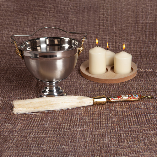 Кропило с искусственным ворсом, красная эмаль, 39 см фото 3