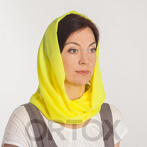 Шарф, 65х170 см, шелк, цвет в ассортименте (желтый шарф)