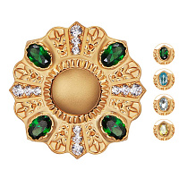 Мощевик врезной из ювелирного сплава в позолоте с фианитами, Ø 28 мм
