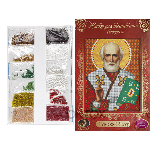 Набор для вышивания бисером "Икона святителя Николая Чудотворца", 19х24 см фото 2
